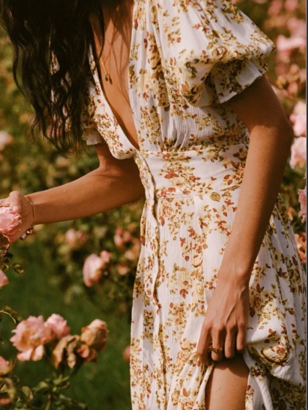 Faithfull The Brand Yellow Rafa Goldie Midi Dress Size US 4